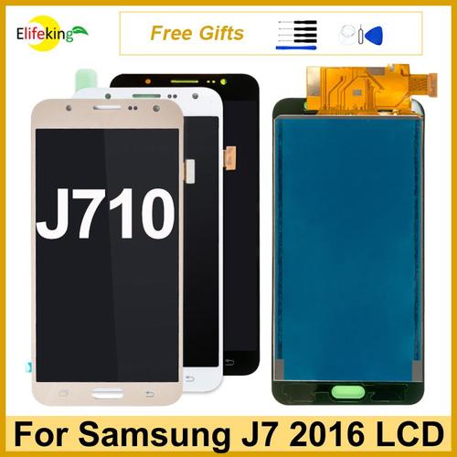 Écran Tactile Lcd De Remplacement Avec Cadeau Gratuit Pour Samsung Galaxy J7 2016 J710f J710m J710h