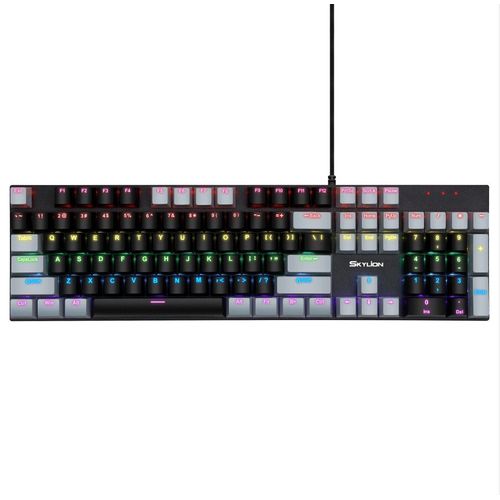 SKYLION G300 Clavier Mécanique Filaire 28 Types de Jeu D'éclairage Coloré et Bureau Pour Windows et Système IOS - Type black-gray-Red axis #A