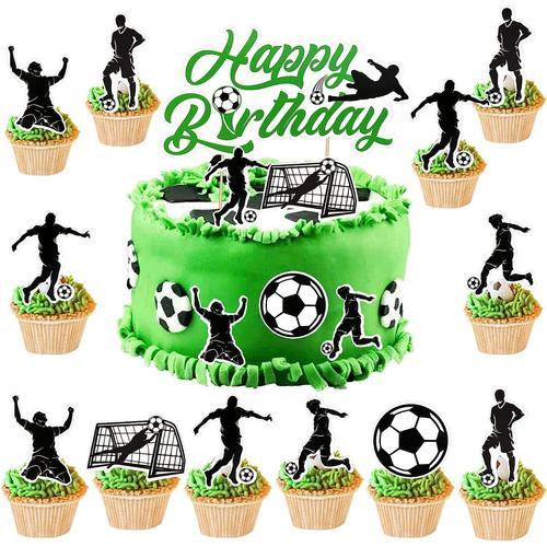 Décoration de gâteau d'anniversaire football football - Décoration de  gâteau d'anniversaire - Ballon de football - Pour garçon