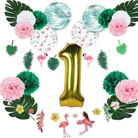 Kit decoration anniversaire tropical fille