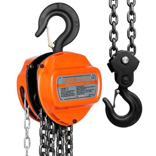 Palan à Chaîne Manuel VEVOR - 3T 2,8m Capacité Levage - Acier Allié G80 Frein Double Cliquet