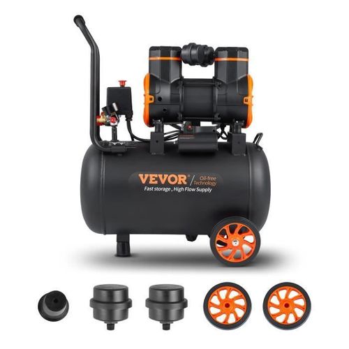 35L Compresseur à Air Silencieux Sans Huile - VEVOR - 1800W 8,7m3-h à 6,2bar 70dB