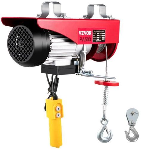 Treuil palan électrique 500 KG - VEVOR - Levage à câble 900W + Télécommande