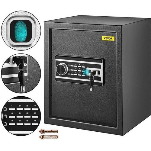 Coffre-fort biométrique 60 L - VEVOR - Empreinte digitale & combinaison numérique - Acier Q235
