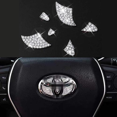 Capuchons De Logo De Volant Bling Compatibles Avec Toyota, Accessoires D'emblème De Cristal De Diamant Bricolage Décorations Intérieures Pour Femmes, Adaptés Pour Toyota Camry Corolla Rav4 4runner Highlander Markx