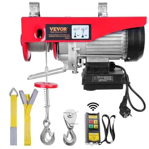 Treuil palan électrique 250 KG - VEVOR - Levage à câble 510 W Treuil-Palan 10 m/min + Télécommande sans Fil