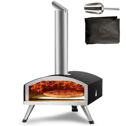 Four à Pizza Portable -VEVOR - Four à Bois et Charbon de Bois Extérieur 305 mm BBQ