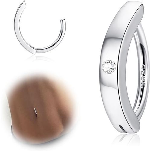 14g Anneaux Pour Boutons De Ventre Clicker Pour Femmes Argent 925 Piercing Pour Le Ventre Argent/Or Piercing Pour Le Nombril En Argent Et Or 10mm/12mm