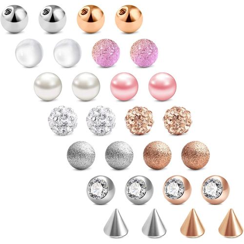 Bille Piercing Boule De Rechange Piercing Langue 14g 5mm Acier Chirurgical Acrylique Nombril Barre Piercing Bijoux De Corps