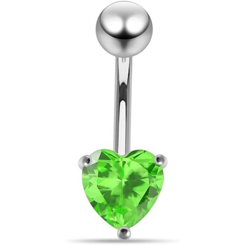 Pierres Précieuses Trendy Coeur Design Sterling Silver Bar Ventre Piercing