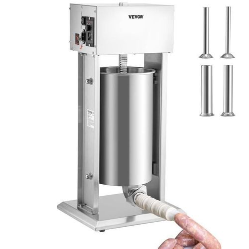 15L Poussoir à Saucisses Manuel - VEVOR - 4 Tubes Machine à Saucisson Verticale Inox