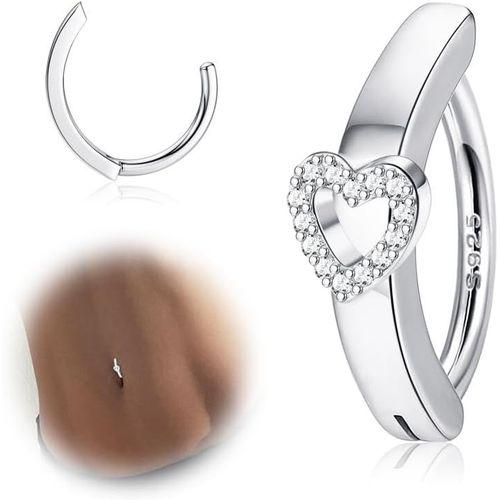 14g Anneaux Pour Boutons De Ventre Clicker Pour Femmes Argent 925 Piercing Pour Le Ventre Argent/Or Piercing Pour Le Nombril En Argent Et Or 10mm/12mm