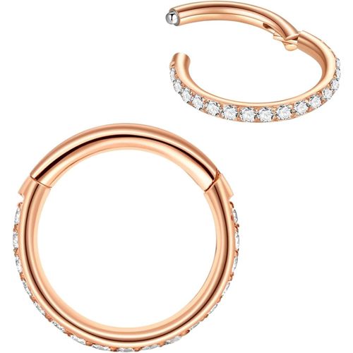 Anneaux De Nez Hypoallergéniques Avec Oxyde De Zirconium 20 G, 18 G, 16 G, En Acier Chirurgical 316l, Bijoux De Piercing Pour Cartilage, Hélix, Rook, Daith, Tragus, Lobe D'oreille, Diamètre