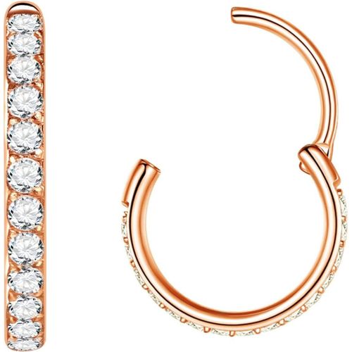 Anneaux De Nez Hypoallergéniques Avec Oxyde De Zirconium 20 G, 18 G, 16 G, En Acier Chirurgical 316l, Bijoux De Piercing Pour Cartilage, Hélix, Rook, Daith, Tragus, Lobe D'oreille, Diamètre