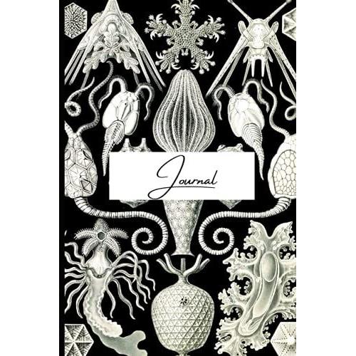 Journal/ Notebook With Marine Animals Print (Dark Academia Aesthetic)