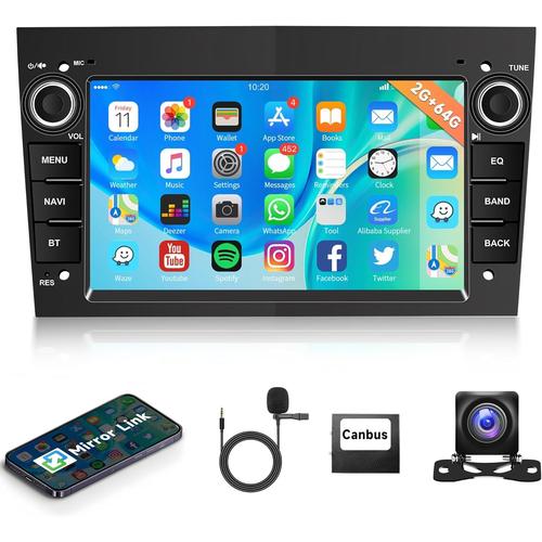 2g+64g Android Autoradio 2 Din Pour Opel Astra Antara Vectra Corsa Zafira Meriva Vivara Vivaro Con Navi Gps Wifi Mirror Link Canbus 7 Pouces Autoradio Avec Bluetooth Fm/Rds/Dab/Obd/Dvr