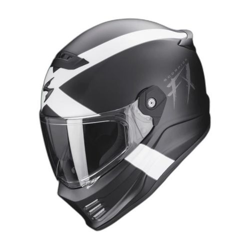 Casque Moto Intégral Scorpion Covert Fx Gallus Ece 22-06 - Noir Mat/Blanc - Xs
