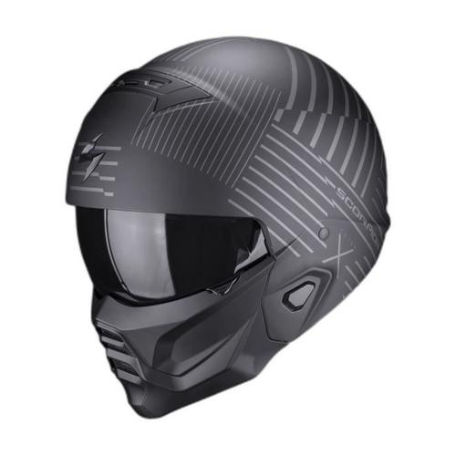 Casque Moto Jet Scorpion Exo-Combat Ii Miles Ece 22-06 - Noir Mat/Argent - Xl