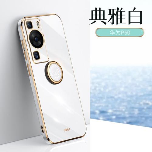 Etui Coque Pour Iphone 12 Pro Max Ring Bracket Straight Edge Plating Silicone Anti-Drop Mobile Phone Case,?Ring Version?Antique White + Lanyard