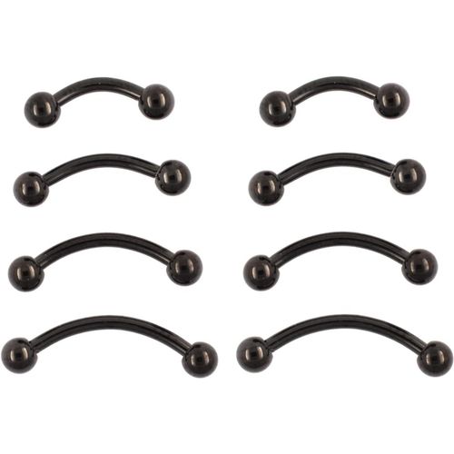 1.0mm/1.2mm Implant Grade Titane Courbé Barbell Banane Rook Avant Helix Sourcils Anneaux Vertical Labret Piercing