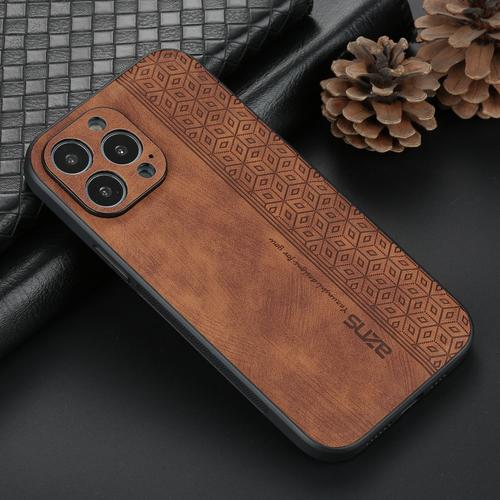 Etui Coque Pour Iphone 14 Plus Matte Leather Texture All-Inclusive Anti-Fall Silicone Skin Sensation Mobile Phone Case,?Retro Brown?Yueshang