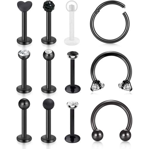 16 Gauge Piercing Labret Cartilage Oreille Lèvre Acier Chirurgical Piercing Septum Sourcil Tragus Helix Bijoux