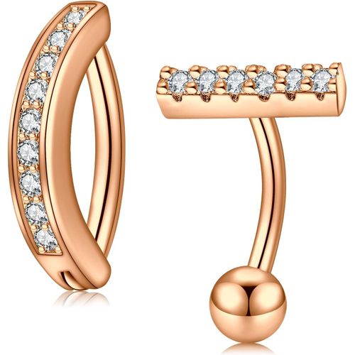 Piercing Nombril Acier Chirurgical Cz & Boule 6-12pièces 14g Anneau De Nombril Clou Piercing De Ventre 10mm Femme Homme Bijoux De Piercing
