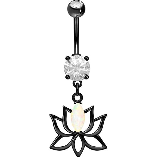 Piercing Nombril En Acier Chirurgical | Fleur De Lotus Opale | Piercing Bananabell