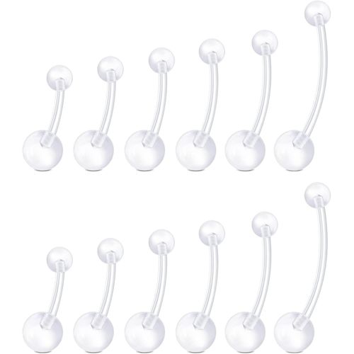 Piercing De Nombril De Grossesse Avec Boules De Rechange En Plastique Bioflex Pour Femme Enceinte 14 G
