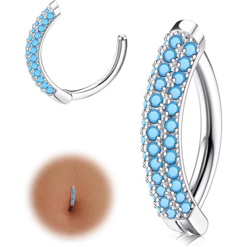 Clicker Piercing Nombril Anneaux Pour Femmes 14g Acier Inoxydable Anneau De Nombril Cz Courbé Inversé Anneau De Nombril Barbell Corps Piercing Bijoux