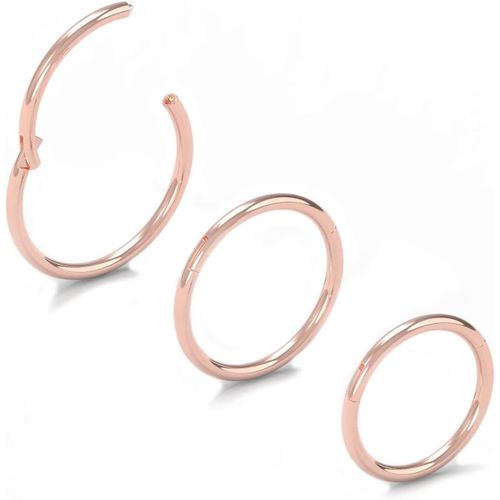 0.8mm/1.0mm/1.2mm/1.6mm Piercing Anneau Segment Clipsable Acier Chirurgical,Clikcer Anneau Segment Articulé Nez Oreille,Avec Un Diamètre De 5mm À 11mm