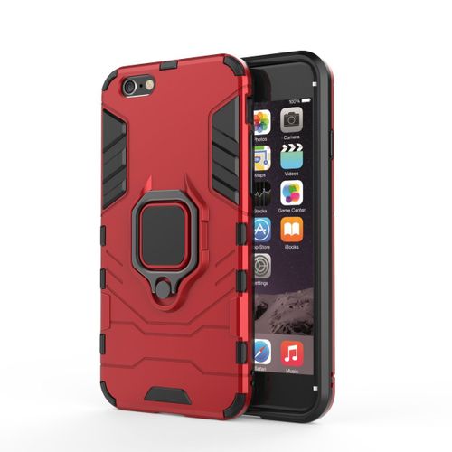 Etui Coque Pour Coque Iphone Xr Armor Ring Bracket Anti-Chute Pour Téléphone Portable, Rouge