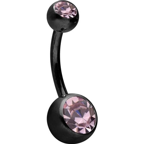 Kultpiercing Piercing De Nombril En Acier Chirurgical Avec 2 Cristaux