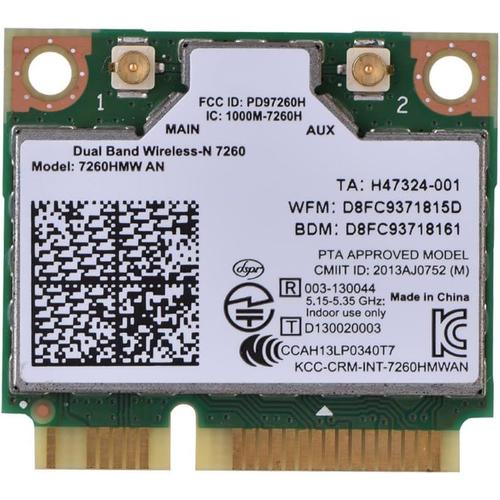 Carte Bluetooth WiFi Double Bande sans fil 300 Mbps Carte Réseau PCI-E pour Intel 7260 un 7260hmw