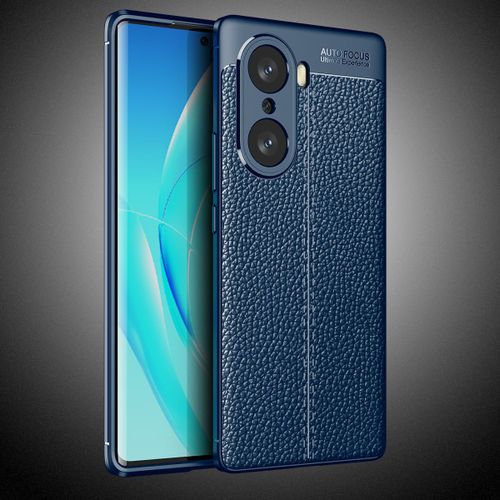 Etui Coque Pour Honor 50 Litchi Texture Leather Texture Coque Souple En Silicone Antichoc Tout Compris, Bleu