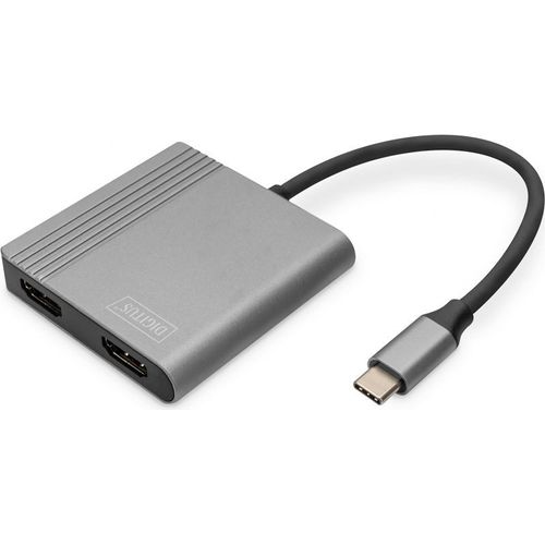 Adap Digitus Usb-c To 2xhdmi 18cm Silver