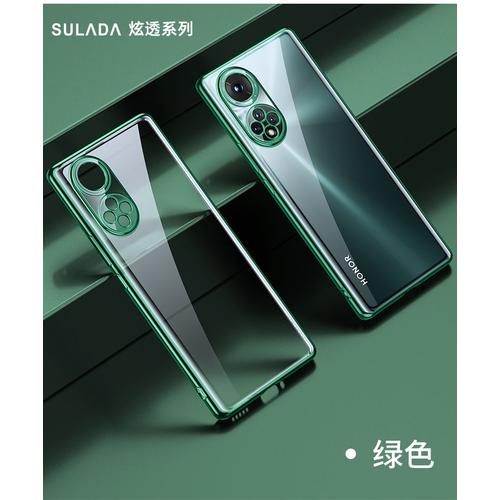 Etui Coque Pour Honor 50 Pro Dazzling Series Galvanoplastie Bord Droit Ultra-Mince Coque Souple Pour Téléphone Portable, Vert