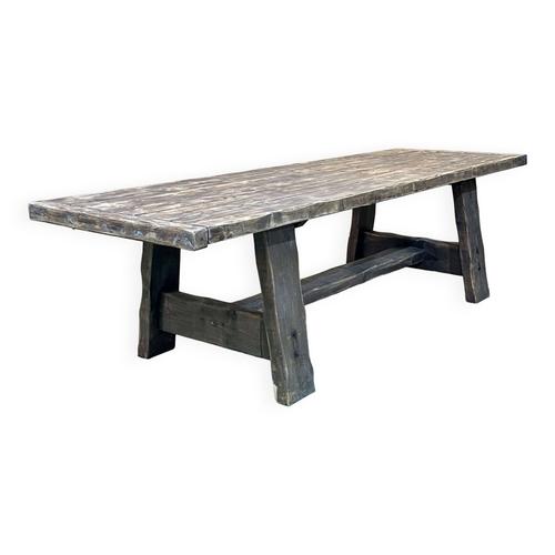 Table De Salle Manger En Sapin Brut Travail Des Annes 1970 Bois