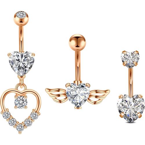 Piercing Nombril Papillon Pendre 10mm 14g Acier Chirurgical Femme Piercing Ventre Anneaux Belly Piercing Argent