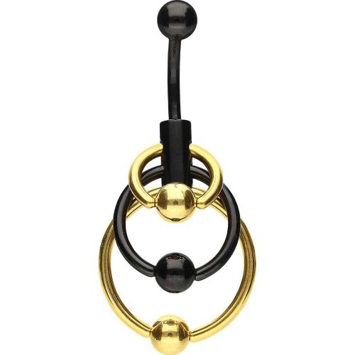 Piercing De Nombril En Acier Chirurgical Avec 3 Anneaux De Fixation Banane