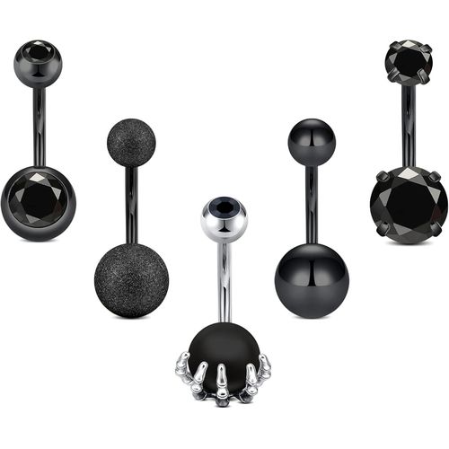 14g Piercing Nombril En Acier Inoxydable Anneaux De Nombril 14 Gauge10mm Barres De Nombril Piercing Bijoux Pour Femmes Et Hommes