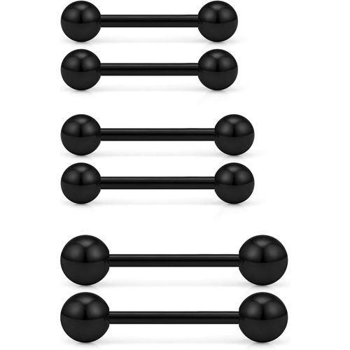 3 Pairs 14g Acier Chirurgical Piercing Langue Téton Anneaux Bioflex Retainer Piercing Oreille Helix Tragus Cartilage 12mm 14mm 16mm - Argent