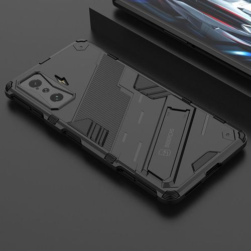 Etui Coque Pour Redmi K50 Supreme Edition Silicone All-Inclusive Anti-Fall Bracket Gaming Version Bracket Mobile Phone Case, Noir (Punk)