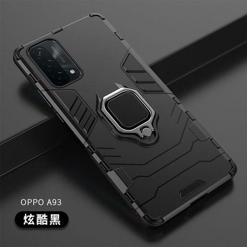 Etui Coque Pour Oppo A95 Armor All-Inclusive Anti-Drop Ring Bracket Mobile Phone Case, Cool Black
