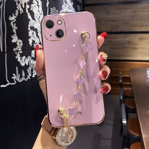 Etui Coque Pour Coque De Téléphone En Silicone Anti-Chute Pour Bracelet De Galvanoplastie Pour Iphone Xr, ? Violet Lilas ? Bracelet