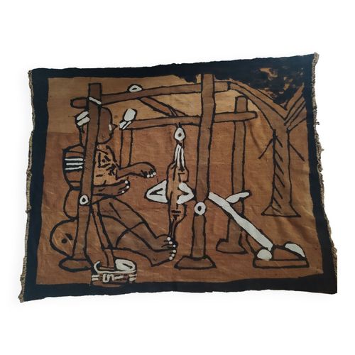 Toile De Korhogo Art Bogolan Mali Marron