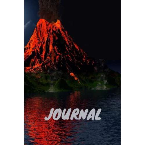 Journal: A 6x9" 120page, Blank, Volcano Design Lined Paper Journal / Notebook Ideal For Work Or Studies