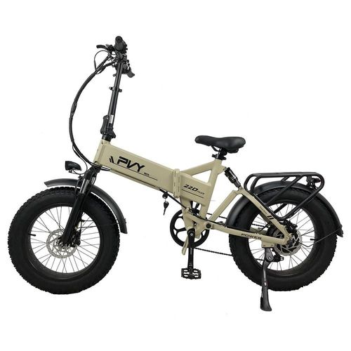 Pvy Z20 Plus E-Bike Pliant 20 * 4.0 Pouces Gros Pneus 1000w Moteur 50km / H Vitesse 48v 16.5ah Batterie 80-120km Portée 150kg Charge Shimano 7-Vitesse Électrique Vtt - Kaki