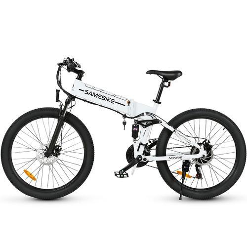 Velo Electrique Pliable Samebike Lo26-Ii La 26 * 2.35 Pouces 750w 48v 12.5ah Shimano 21 Vitesse Vtt - Blanc