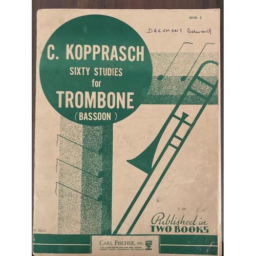 Partition. Sixty,M Studies Pour Trombone Ou Basson De C.Kopprasch Book 2 De 35 À 60